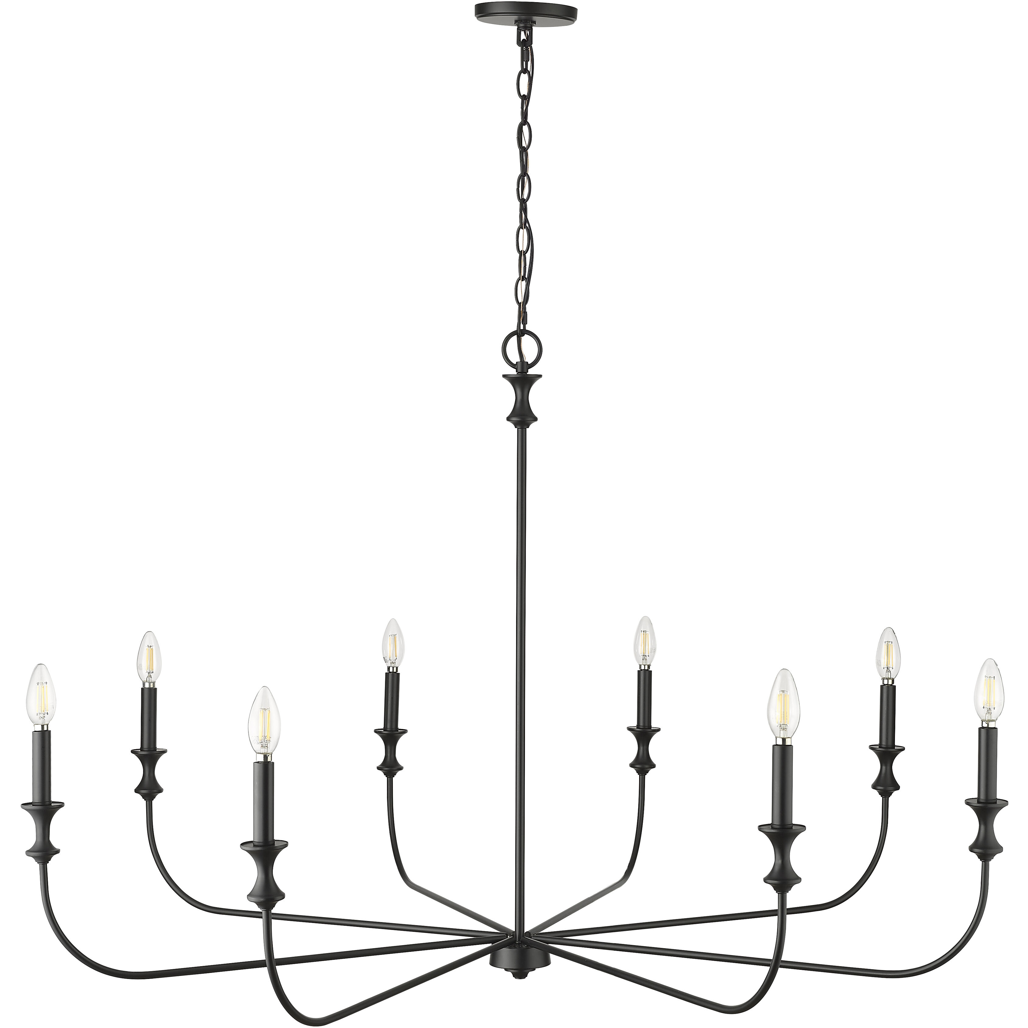 Savanne 8 Light 47.5 inch Matte Black Chandelier Ceiling Light
